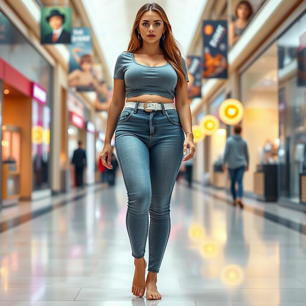 A sexy long hourglass shaped girl with medium breasts, very low, huge wide full hips, and large thick thighs