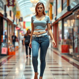 A sexy long hourglass shaped girl with medium breasts, very low, huge wide full hips, and large thick thighs