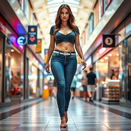A sexy long hourglass shaped girl with medium breasts, very low, huge wide full hips, and large thick thighs