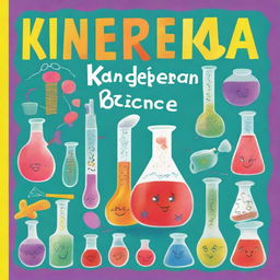 An image that is a vibrant and whimsically illustrated cover of a kindergarten science book