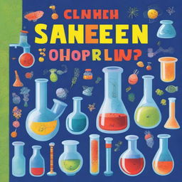 An image that is a vibrant and whimsically illustrated cover of a kindergarten science book