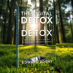 A compelling book cover design for 'The Digital Detox: Reclaiming Your Life in a Screen-Obsessed World' by Edward Adeny