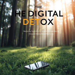 A compelling book cover design for 'The Digital Detox: Reclaiming Your Life in a Screen-Obsessed World' by Edward Adeny