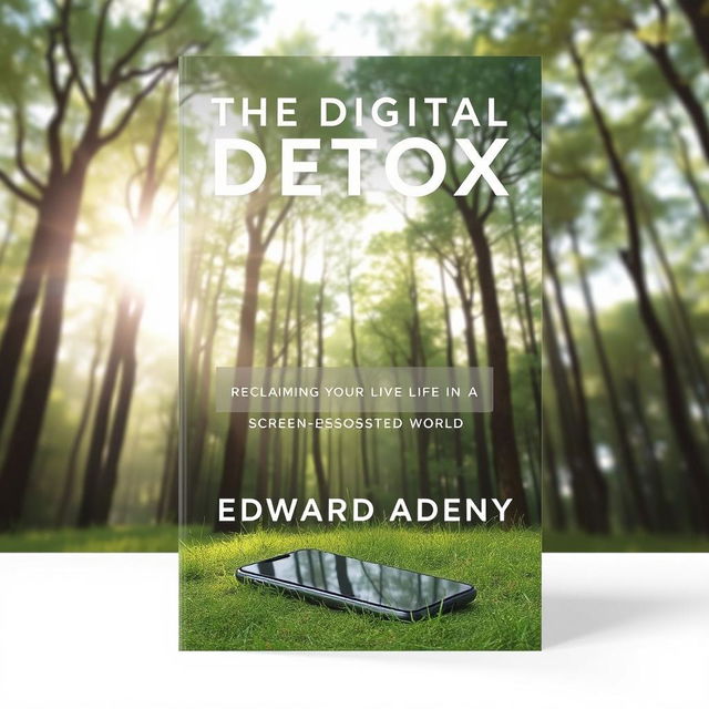 A compelling book cover design for 'The Digital Detox: Reclaiming Your Life in a Screen-Obsessed World' by Edward Adeny