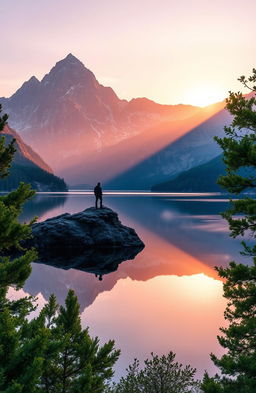 A serene and powerful landscape, symbolizing leadership
