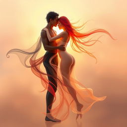 An abstract representation of sexual relationships showcasing intimacy and connection without explicit sexual acts