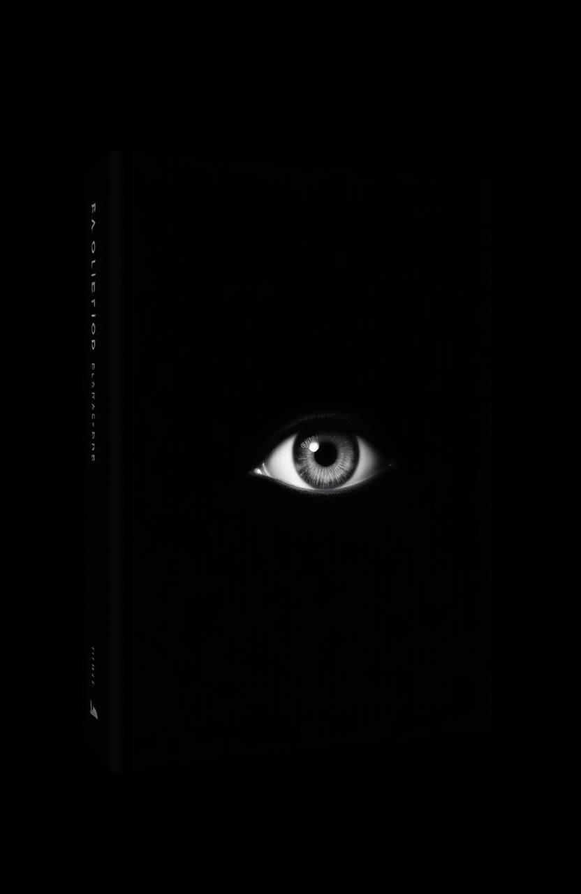 A minimalist book cover featuring a large, striking eye prominently placed on the front