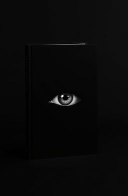 A minimalist book cover featuring a large, striking eye prominently placed on the front