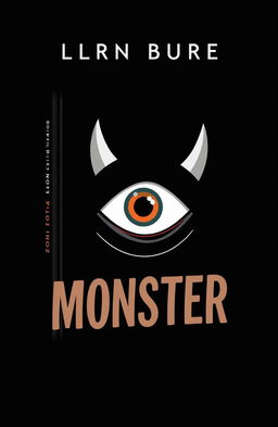 A minimalist book cover featuring a gigantic eye monster as the central focus