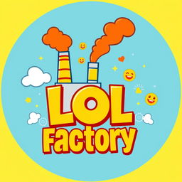 A playful and vibrant typography design featuring the word 'LOL' in bold, playful fonts using bright colors like yellow, orange, and red