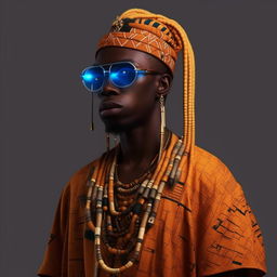 male in futuristic casual Yoruba attire