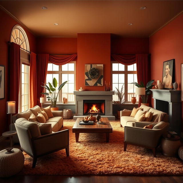 A cozy living room designed to attract and retain warmth