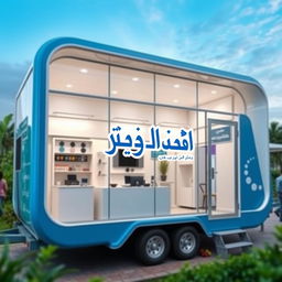 A mobile eye clinic with a modern and sleek design