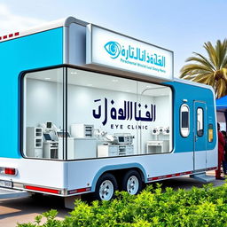 A mobile eye clinic with a modern and sleek design