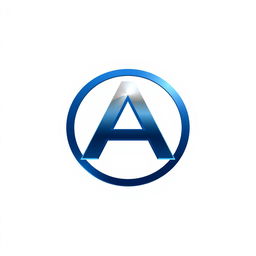 A modern and minimalist logo design featuring a stylized letter 'A' in a bold typeface, surrounded by a circular emblem