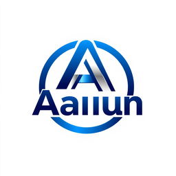 A modern and minimalist logo design featuring a stylized letter 'A' in a bold typeface, surrounded by a circular emblem