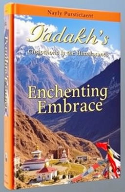 A stunning book cover featuring the majestic mountains of Himalayan Ladakh, showcasing the breathtaking landscapes and unique beauty of the region