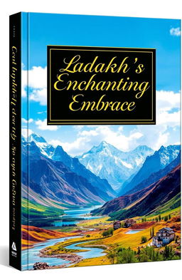 A book cover featuring the majestic Himalayan mountains in Ladakh, showcasing vibrant colors and breathtaking landscapes