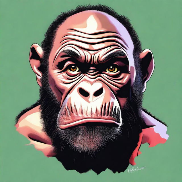 This is a high-quality digital art piece featuring Joe Rogan portrayed as an ape