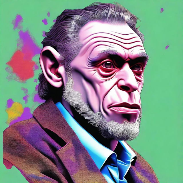 An intriguing high-quality digital art piece, presenting Jordan Peterson in the form of an ape