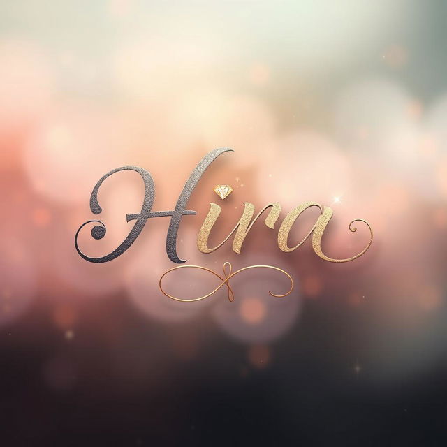 A captivating, stylized depiction of the word 'Hira' (হীরা) written in elegant and intricate calligraphy, blending traditional Bengali script with modern artistic elements