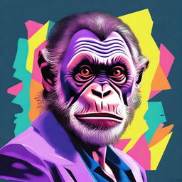 A high-quality digital art illustration that portrays Jordan Peterson as an ape