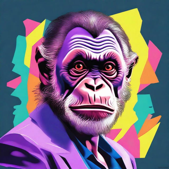 A high-quality digital art illustration that portrays Jordan Peterson as an ape