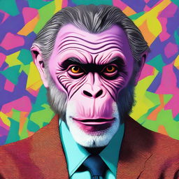 A high-quality digital art illustration that portrays Jordan Peterson as an ape