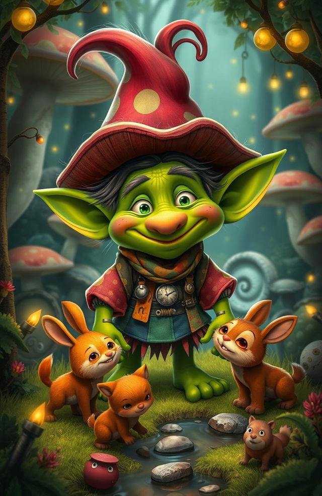 A whimsical, playful troll character inspired by the artwork of Nicko Manipis de Guzman