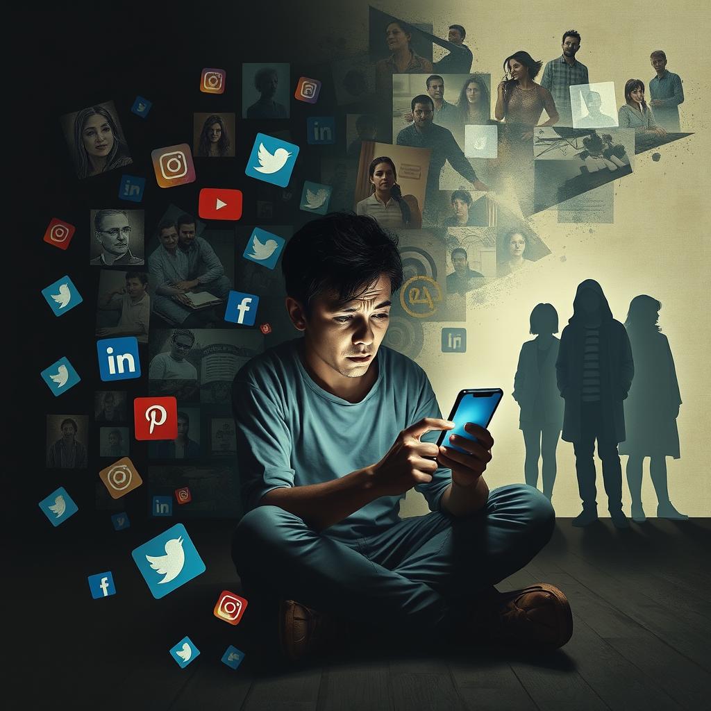 A powerful visual representation of social media addiction and its negative impacts on individuals and society
