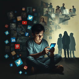 A powerful visual representation of social media addiction and its negative impacts on individuals and society