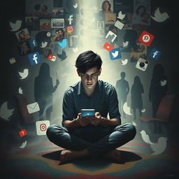 A powerful visual representation of social media addiction and its negative impacts on individuals and society