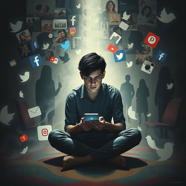 A powerful visual representation of social media addiction and its negative impacts on individuals and society
