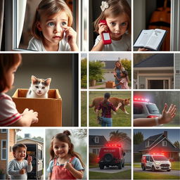 A sequence of 12 images showcasing a heartwarming story