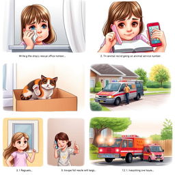 A sequence of 12 images showcasing a heartwarming story