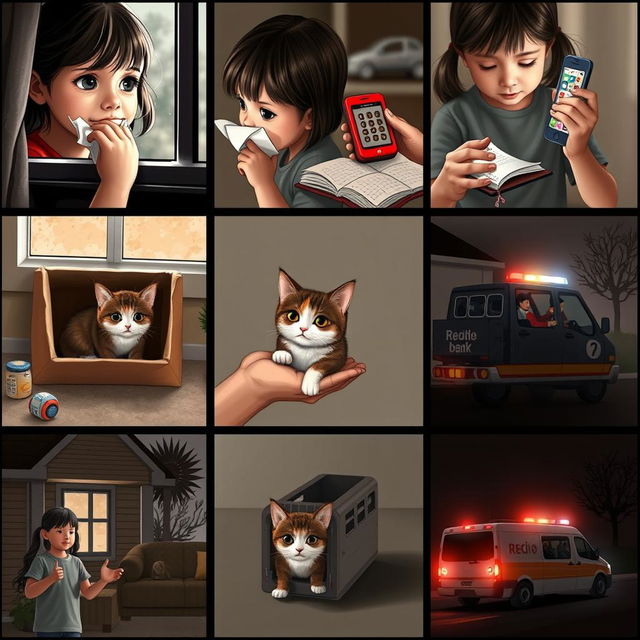 A sequence of 12 images showcasing a heartwarming story