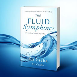 A visually stunning book cover design for a non-fiction book titled 'The Fluid Symphony' with the subtitle 'Unlocking the Wonders of Water in the Human Body'
