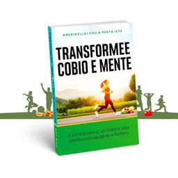 An eye-catching eBook cover for a health-themed book titled 'Transforme Seu Corpo e Mente: A Jornada para um Estilo de Vida Saudável e Perfeito'