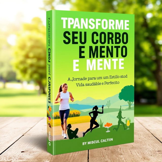 An eye-catching eBook cover for a health-themed book titled 'Transforme Seu Corpo e Mente: A Jornada para um Estilo de Vida Saudável e Perfeito'