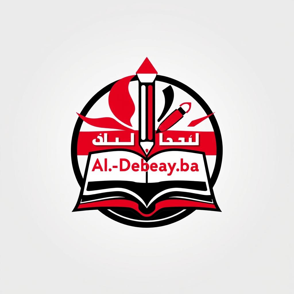 A logo design for Al-Debayba School Level 1 featuring the colors and emblematic elements of the Syrian Revolutionary flag