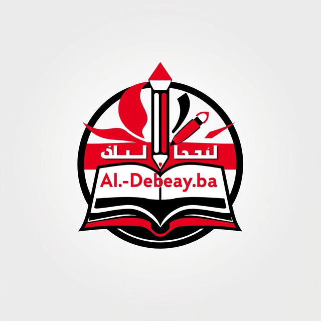 A logo design for Al-Debayba School Level 1 featuring the colors and emblematic elements of the Syrian Revolutionary flag