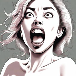 A digital art representation of a provocative woman displaying an exaggerated expression of pleasure, commonly known as 'ahegao'