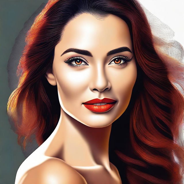 A digital art portrait of an attractive woman