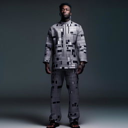 male in futuristic casual cotton Igbo attire