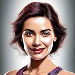 A digital art portrait of an attractive woman