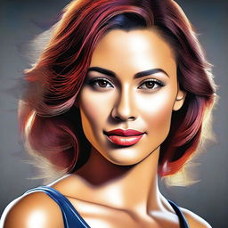 A digital art portrait of an attractive woman