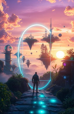 A visually captivating scene depicting a surreal blend of dreams and reality, capturing the essence of a futuristic landscape