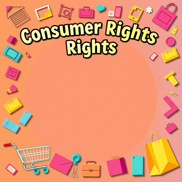 A visually striking cover page for a school project on consumer rights
