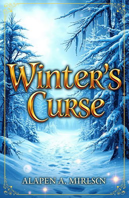 A captivating book cover for a winter fantasy novel titled "Winter's Curse