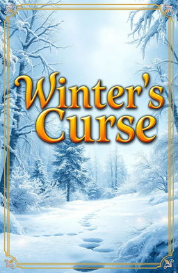A captivating book cover for a winter fantasy novel titled "Winter's Curse